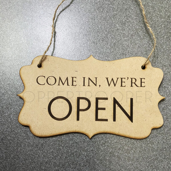 Papan Tanda Open Close/Buka Tutup/Sign Open Close Kayu MDF Vintage Minimalis