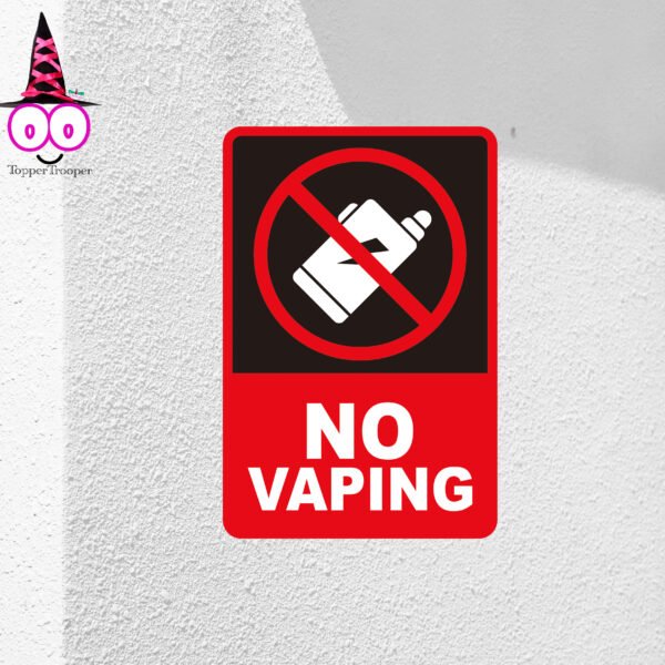 Acrylic Sign No Vaping | Papan Sign Dilarang Vaping/Vape Minimalis