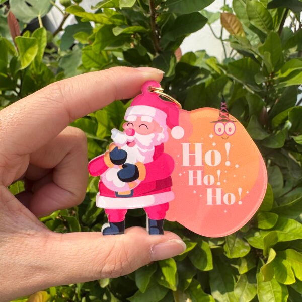Hiasan Gantungan Kunci SHAKER NATAL Santa Christmas | Keychain Shaker CHRISTMAS | Custom Nama Bagtag | Gantungan